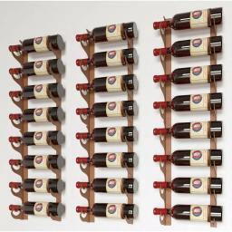 Di Prima USA 24-Bottle Multi-Section Wall Mounted Wine Rack, Chestnut Brown Steel thumbnail 1