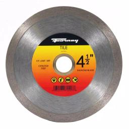Forney 4-1/2 in. Continuous Rim Diamond Tile-Cutting Blade for Ceramic, Granite, and Marble thumbnail 1