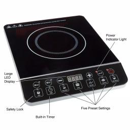 Unbranded Weymouth Home Portable Induction Cooktop, 1800W Single Burner Electric Hot Plate with Digital Controls thumbnail 3