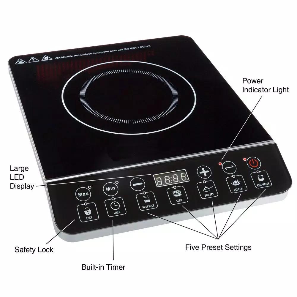 Unbranded Weymouth Home Portable Induction Cooktop, 1800W Single Burner Electric Hot Plate with Digital Controls