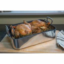 RSVP International 8 Qt. Cast Aluminum Roasting Pan with Non-Stick Rack thumbnail 5