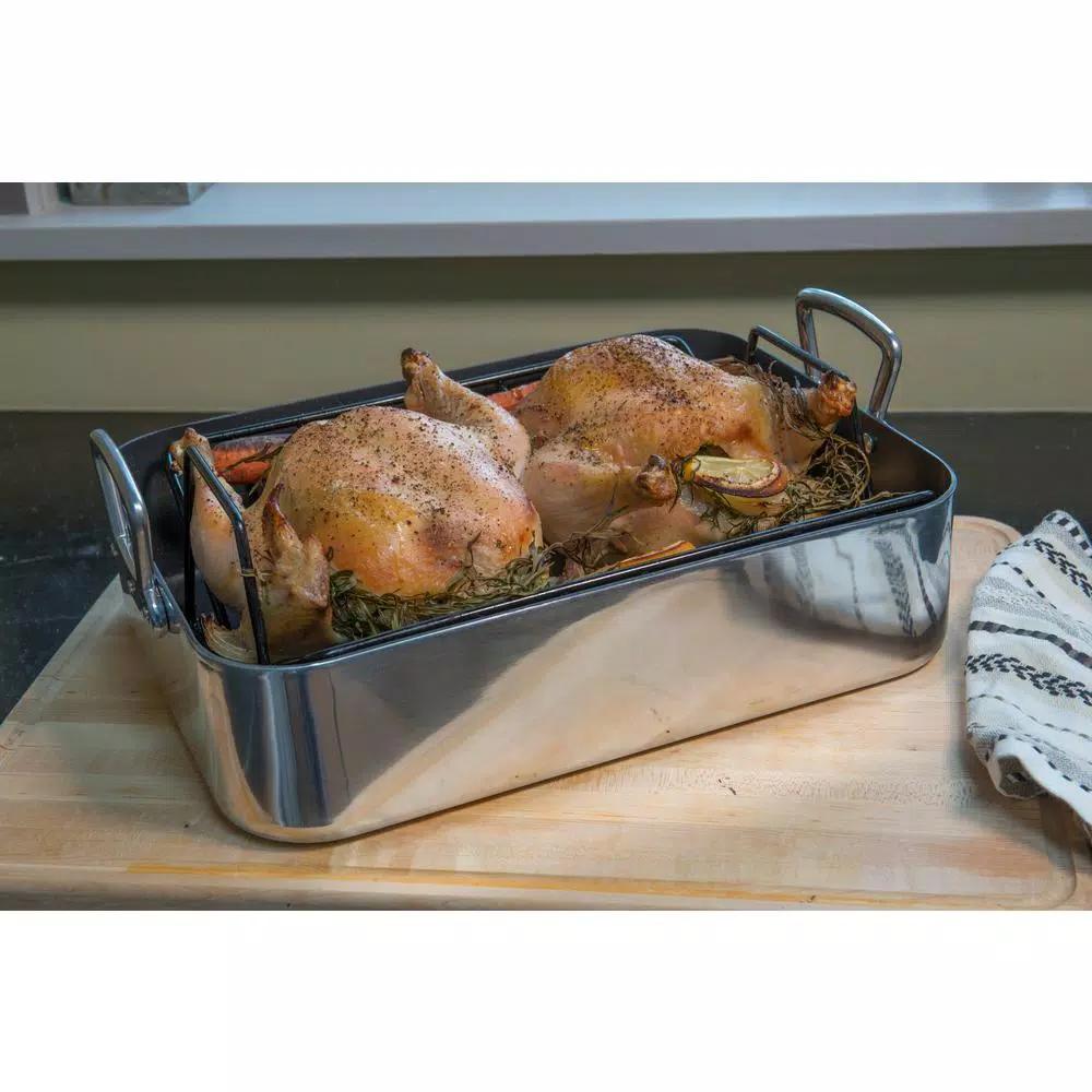 RSVP International 8 Qt. Cast Aluminum Roasting Pan with Non-Stick Rack