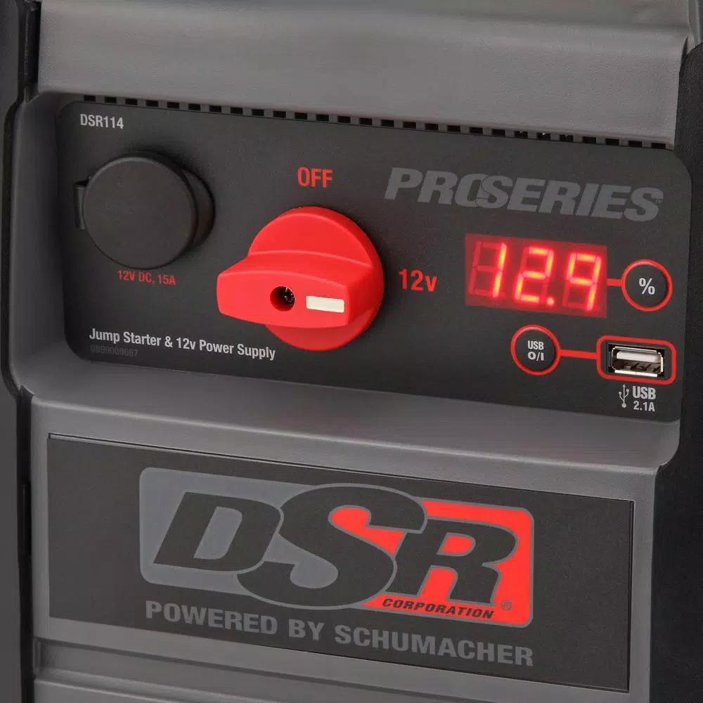 Schumacher ProSeries DSR114 12V Jump Starter, 525 Peak Amps, USB & DC Power