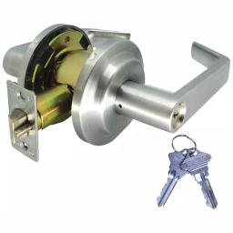 Premier Lock Satin Chrome Grade 2 Entry Door Lever Lock Set, 10-Pack Keyed Alike, 20 Keys Total thumbnail 6