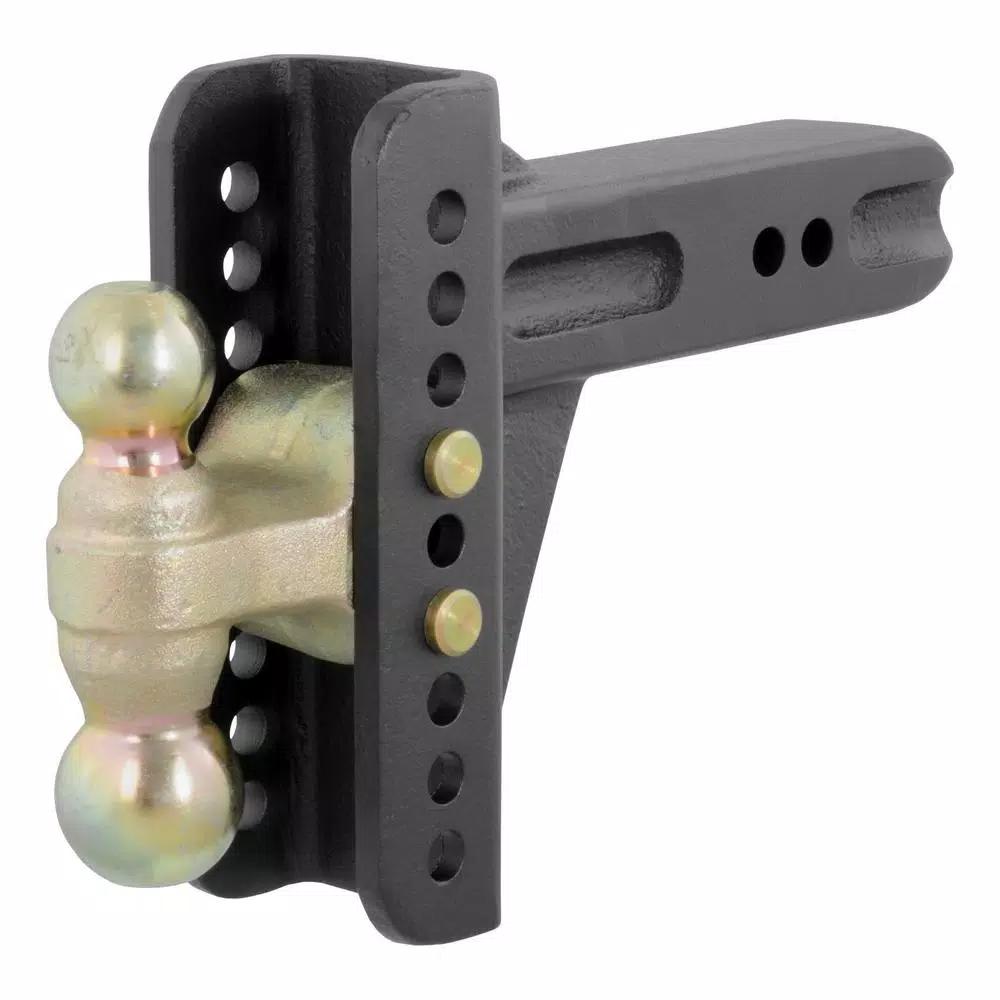 CURT Adjustable Channel Ball Mount, 2-1/2 in. Receiver, 6 in. Drop, Dual Ball 2 in. & 2-5/16 in.