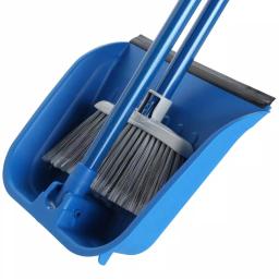 Quickie Stand and Store Lobby Broom and Dustpan Set, Blue thumbnail 3