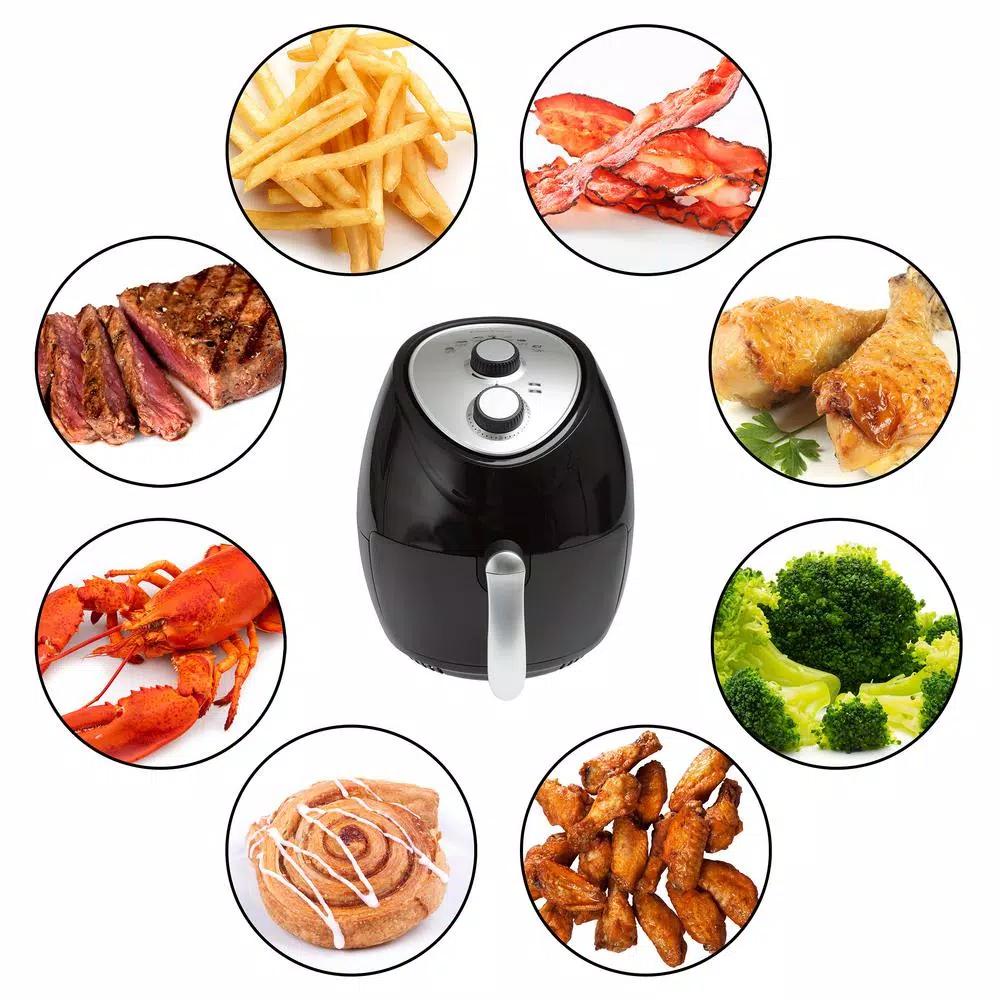 Classic Cuisine 3.7 Qt. Oil-Free Air Fryer, 1500W, Black