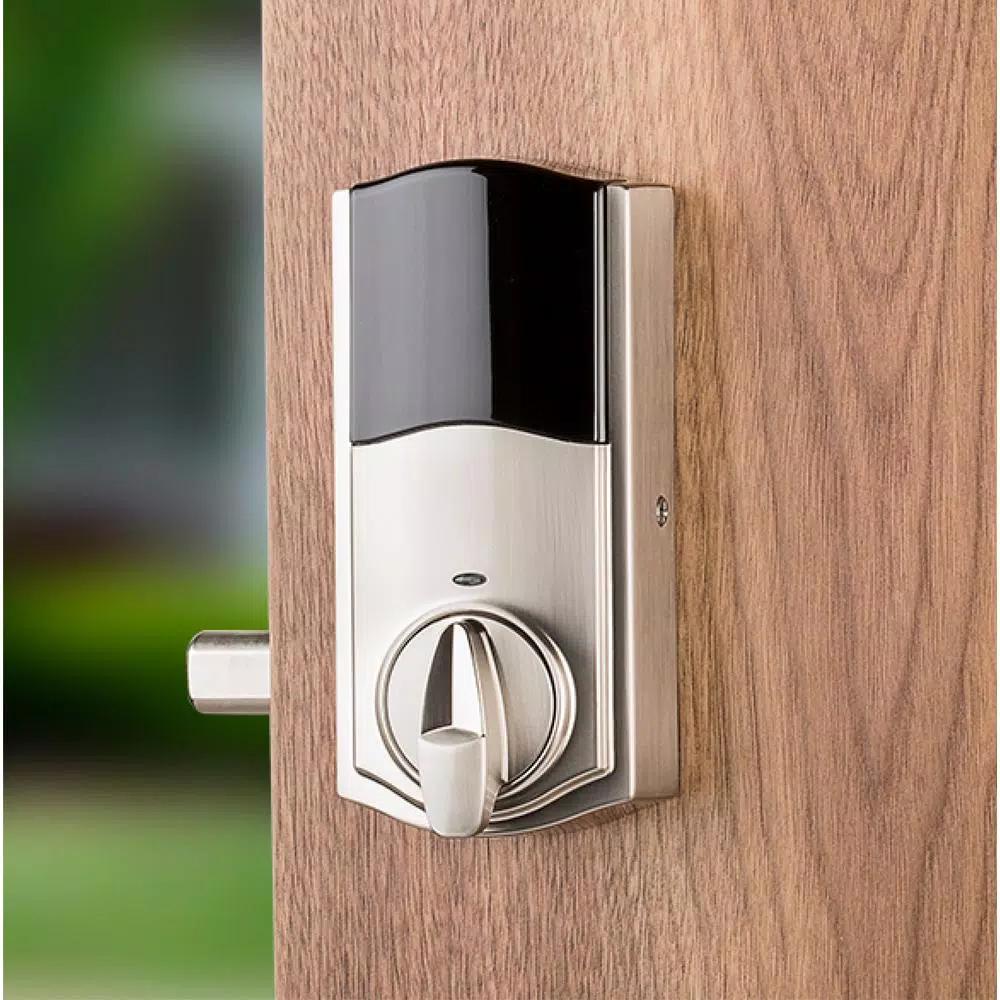 Kwikset Premis Touchscreen Smart Lock Satin Nickel Single Cylinder Deadbolt with Tustin Lever