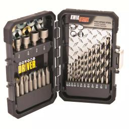 MIBRO 24-Piece HSS Drill Bit, Screwdriver Bit and Nut Setter Set thumbnail 1
