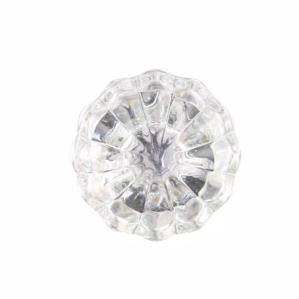 Prime-Line Fluted Glass Door Knob Passage Set, 2 in. Diameter, Brass Plated, Antique Style