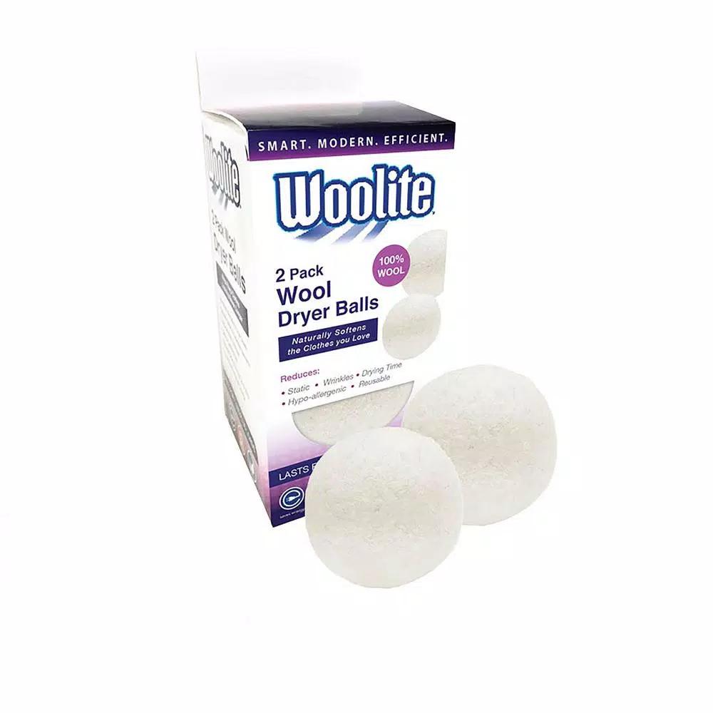 Woolite 100% Wool Dryer Balls, 2 Pack - Natural Alternative to Dryer Sheets