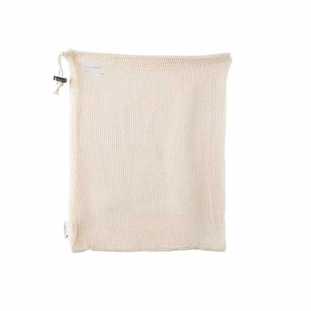 Kitchen Details Natural Cotton Eco Reusable Mesh Produce Bags, 3-Pack