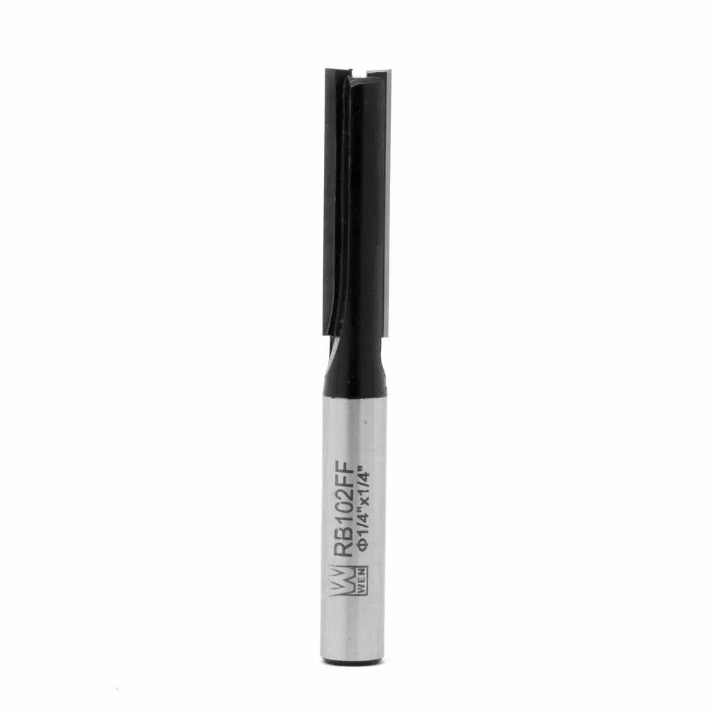 WEN 1/4 in. Straight 2-Flute Carbide Tipped Router Bit, 1/4 in. Shank