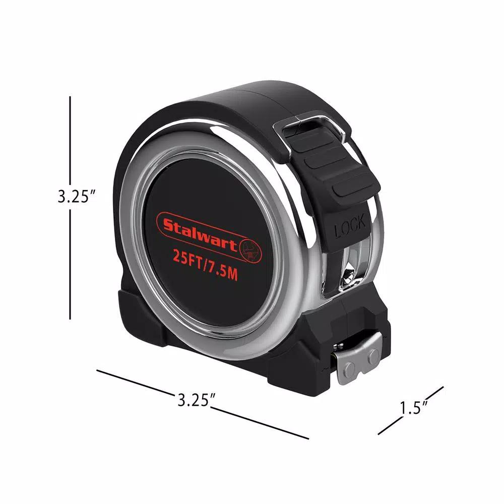 Stalwart 25 ft. Retractable Tape Measure, 4-Pack