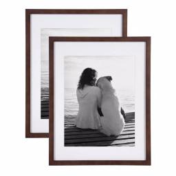 DesignOvation Design Ovation Gallery Wood Picture Frame Set, Walnut Brown, 14 x 18 in. (Set of 2) thumbnail 1