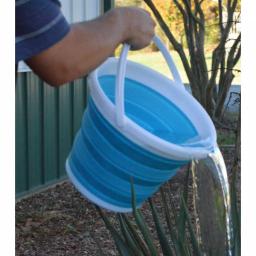 Southern Homewares 2.65 Gal. Blue Collapsible Silicone Bucket, Heavy-Duty Foldable Storage Pail thumbnail 5