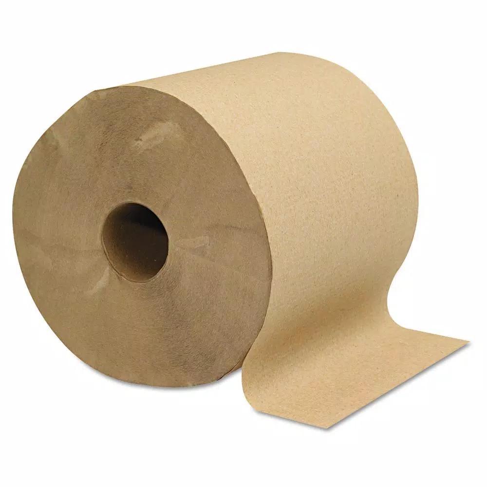 GEN Hardwound Roll Towels, 1-Ply Brown, 800ft per Roll (6 Rolls per Carton)