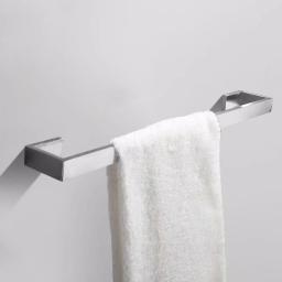 Boyel Living Stainless Steel 4-Piece Bathroom Accessories Set - Silver Wall Mounted Hardware Kit thumbnail 6