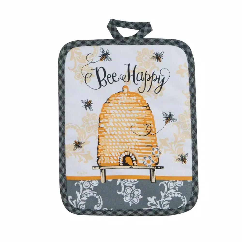 Kay Dee Queen Bee Yellow Cotton Kitchen Textile Set - 4 Piece Set