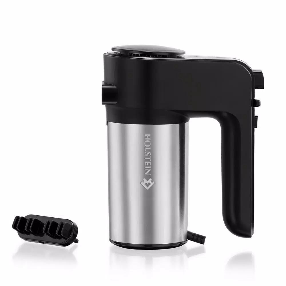 Holstein Housewares 250-Watt 6-Speed Hand Mixer with Turbo Function, Black Stainless Steel