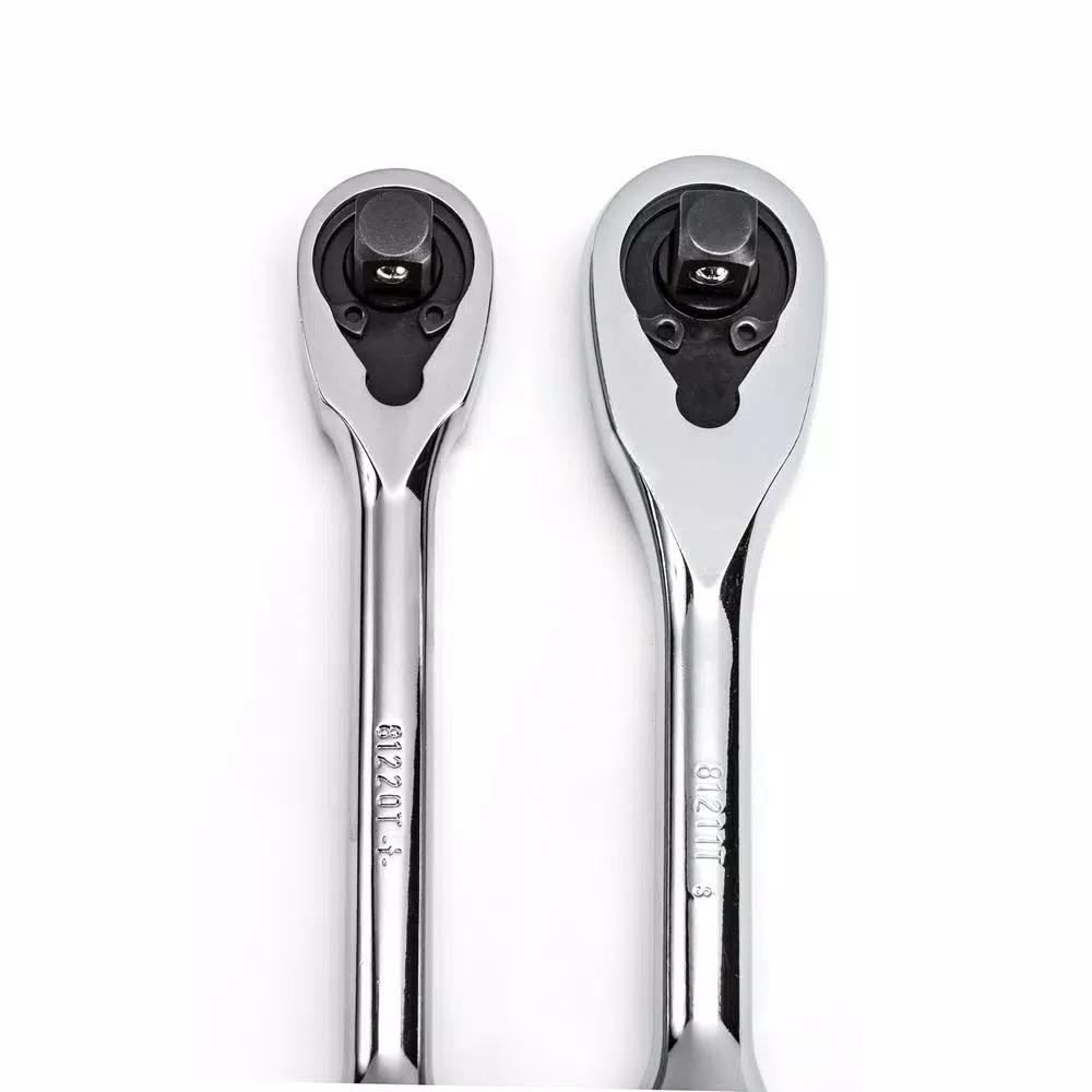 GEARWRENCH 3/8 in. Drive 90-Tooth Compact Head Teardrop Ratchet Set, 2-Piece