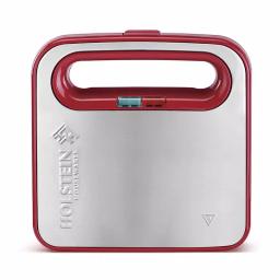 HOLSTEIN HOUSEWARES 750W Red and Stainless Steel Heart Shaped Waffle Maker thumbnail 1