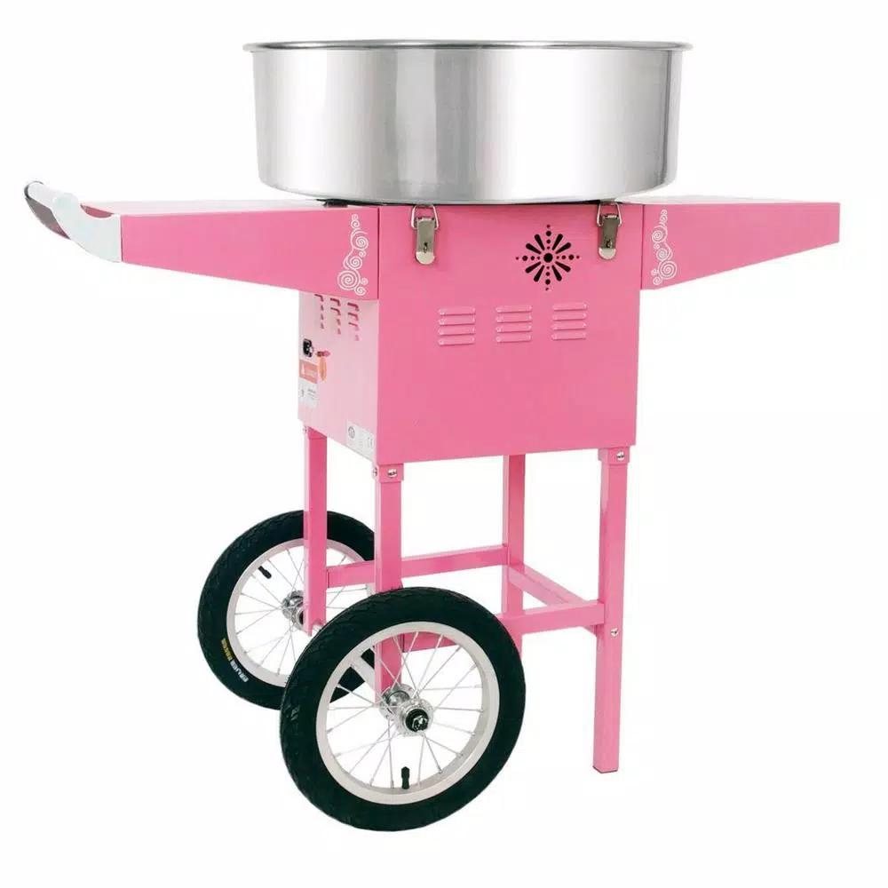 Funtime Popcorn Pink Cotton Candy Machine Cart - Commercial Floss Maker