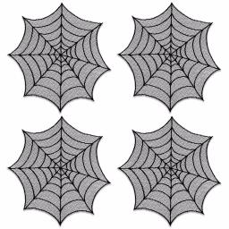 Heritage Lace Spider Web 20 in. Black Round Doily Set of 4 thumbnail 1