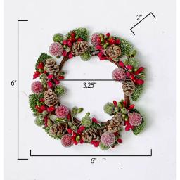 WORTH IMPORTS 3.25" Frosted Berry & Pinecone Candle Ring Set of 2 thumbnail 2
