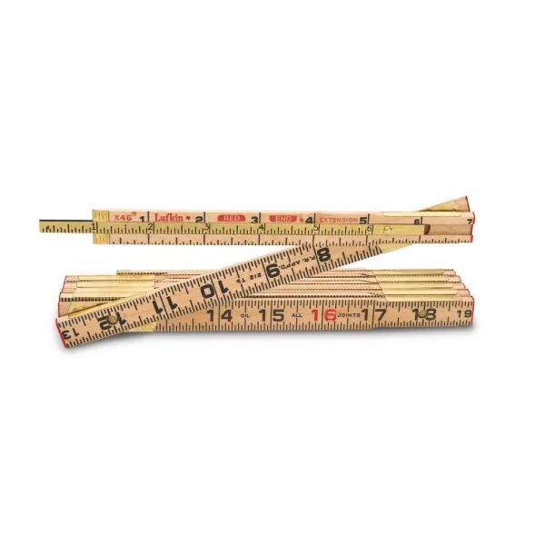 Lufkin 6 ft. Wood Rule with 6 in. Slide Rule Extension, Red End