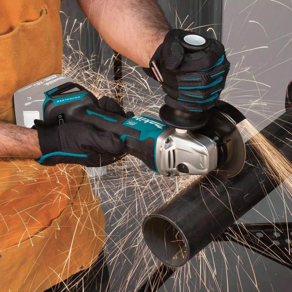 Makita 18V LXT Brushless 4-1/2"/5" Paddle Switch Angle Grinder Kit with 5.0Ah Battery
