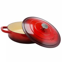 Crock-Pot Artisan 5 Qt. Enameled Cast Iron Braiser Pan with Self-Basting Lid, Red thumbnail 5
