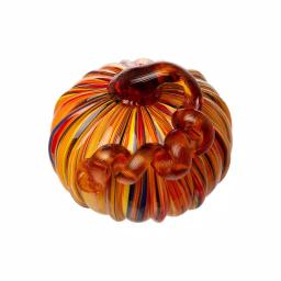 Glitzhome Multi-Striped Glass Short Pumpkin Set - 100% Handmade Glass Tabletop Decoration thumbnail 2