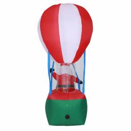 Luxen Home 9 ft. Santa in Hot Air Balloon Inflatable with LED Lights thumbnail 6