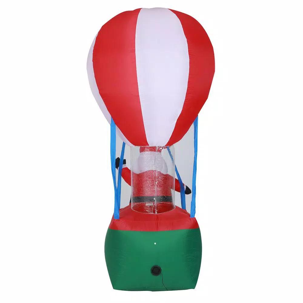 Luxen Home 9 ft. Santa in Hot Air Balloon Inflatable with LED Lights