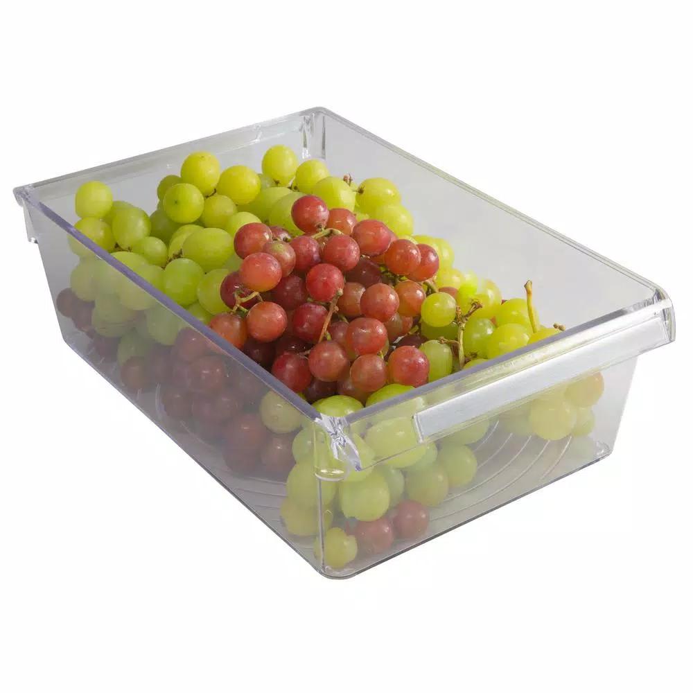 Kitchen Details 2 Pack Slim Refrigerator & Pantry Storage Bins, Airtight Food Containers