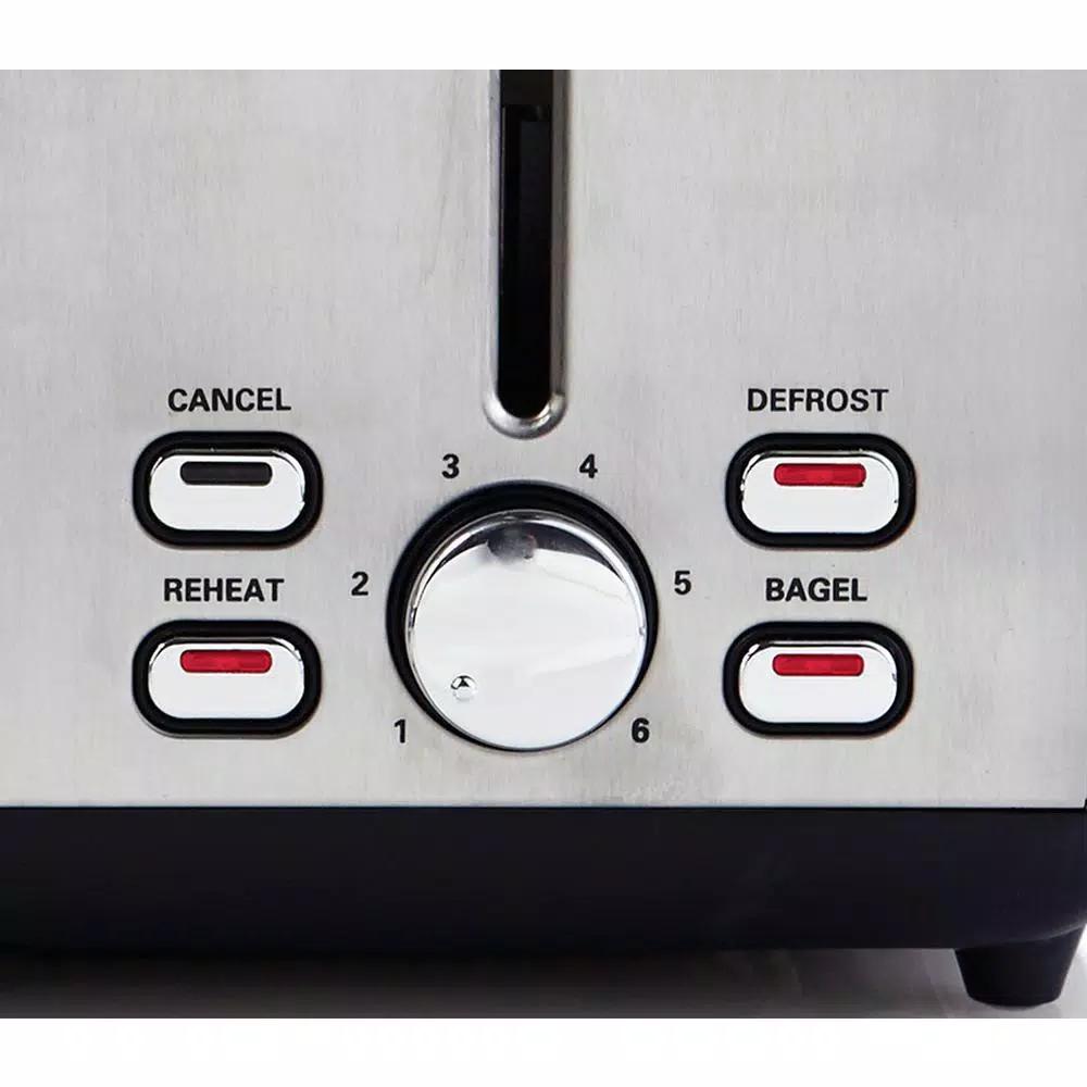 Professional Series 4-Slice Stainless Steel Wide Slot Toaster with Independent Controls
