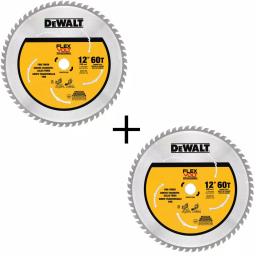 DEWALT FLEXVOLT 12 in. 60-Teeth Carbide-Tipped Miter Saw Blade (2-Pack) thumbnail 1