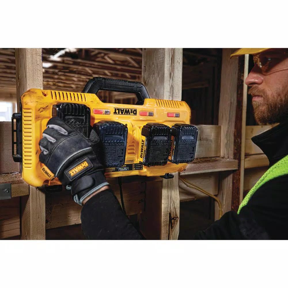 DEWALT 4-Port Rapid Lithium-Ion Battery Charger for 12V, 20V MAX, and FLEXVOLT 60V MAX Batteries