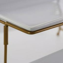 GIBSON elite Gracious Dining 3-Tier Rectangular Porcelain Serving Plate Set with Gold Metal Stand thumbnail 3