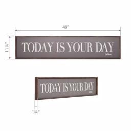 Pinnacle Patton Wall Decor Dr. Seuss Today Is Your Day Framed Wood Wall Art, 49 in. x 11 in. thumbnail 4