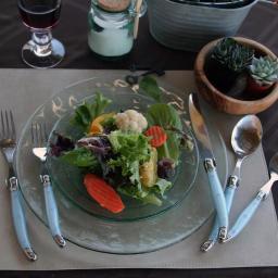 French Home Laguiole 20-Piece Stainless Steel Flatware Set, Ice Blue, Service for 4 thumbnail 3