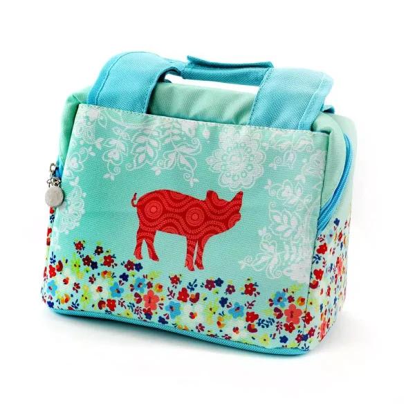 Urban Market Life on the Farm Pig Design 10.25 in. Polyester Lunch Bag