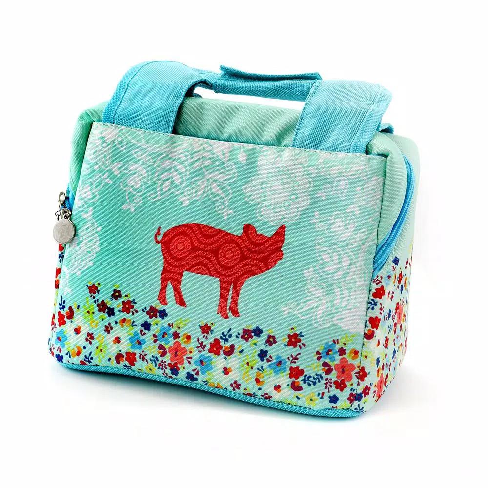 Urban Market Life on the Farm Pig Design 10.25 in. Polyester Lunch Bag
