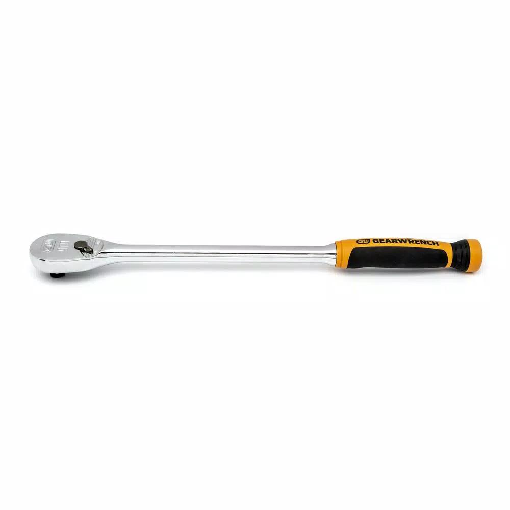 GEARWRENCH 1/2 in. Drive 90-Tooth 16.5 in. Teardrop Ratchet, Dual Material Handle