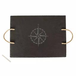 Cathy's Concepts Compass Slate Serving Tray with Hemp Handles and Soapstone Chalk thumbnail 1