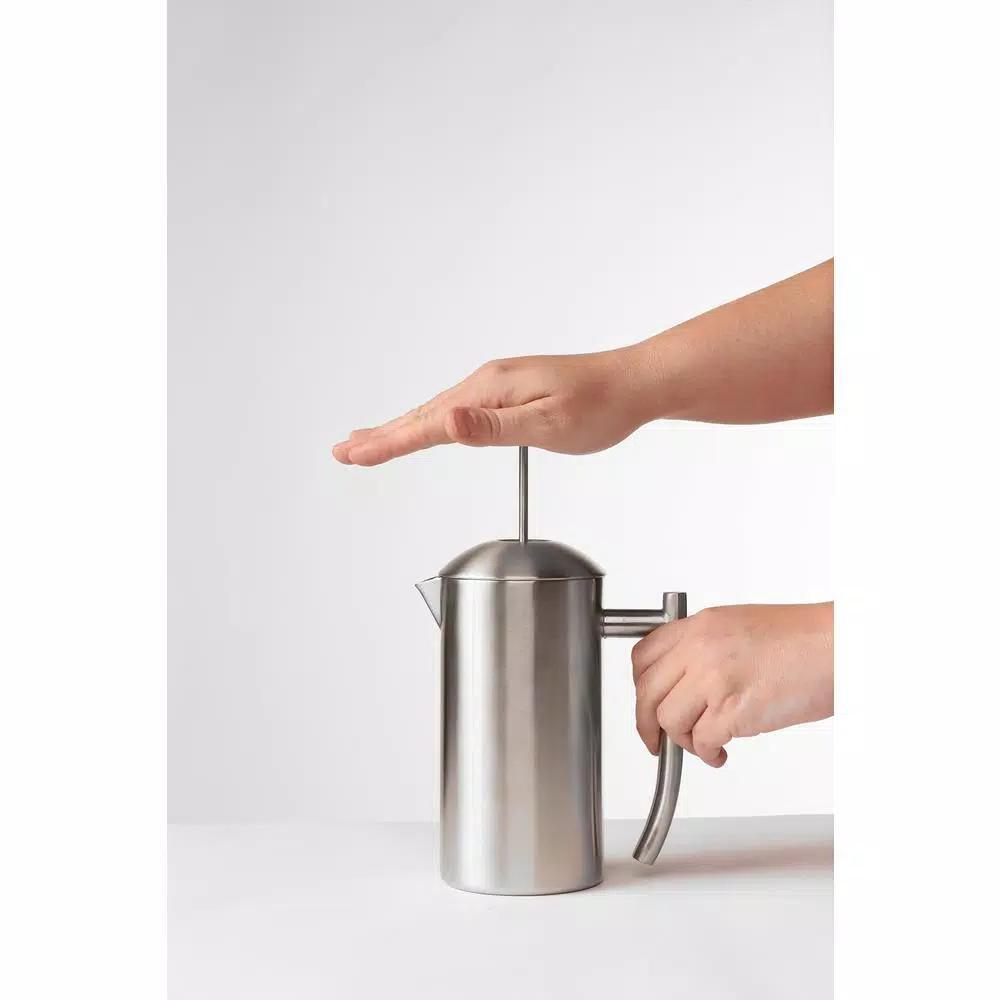 Frieling 5.5-Cup Brushed Stainless Steel French Press, Double-Walled Insulated Coffee Maker