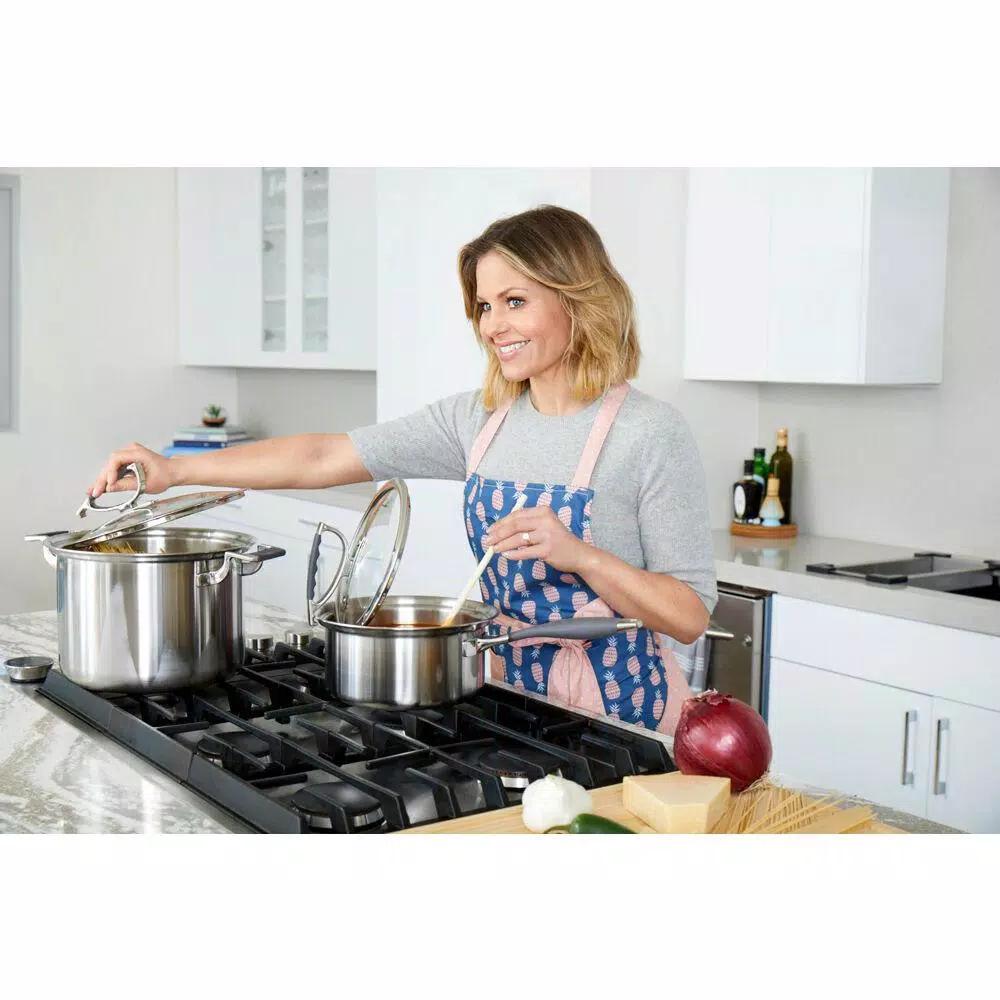 CookCraft by Candace 3 qt. Tri-Ply Stainless Steel Sauce Pan with Patented Latch Glass Lid