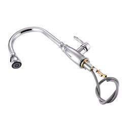 Vanity Art Chrome Single-Handle Pull-Down Kitchen Faucet with 360 Degree Swivel Spout thumbnail 4