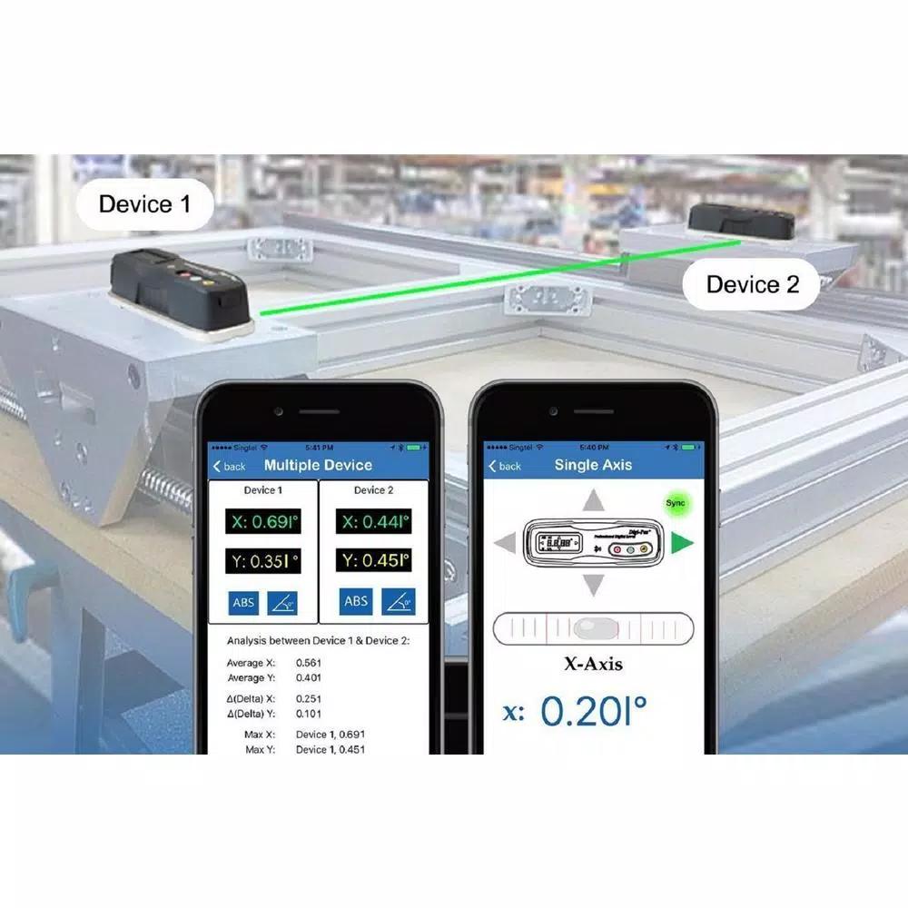 Digi-Pas DWL1500XY 6 in. 2-Axis Smart Master Precision Digital Level & Bluetooth Inclinometer